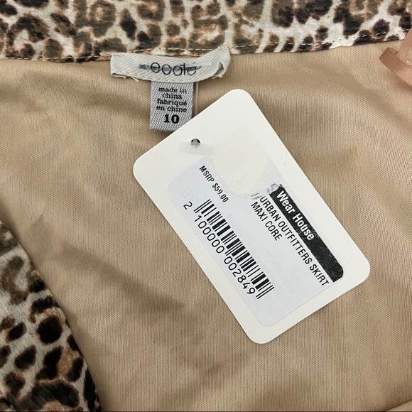 UO Ecote Leopard Animal Print Maxi Skirt Size 10 - Picture 9 of 15